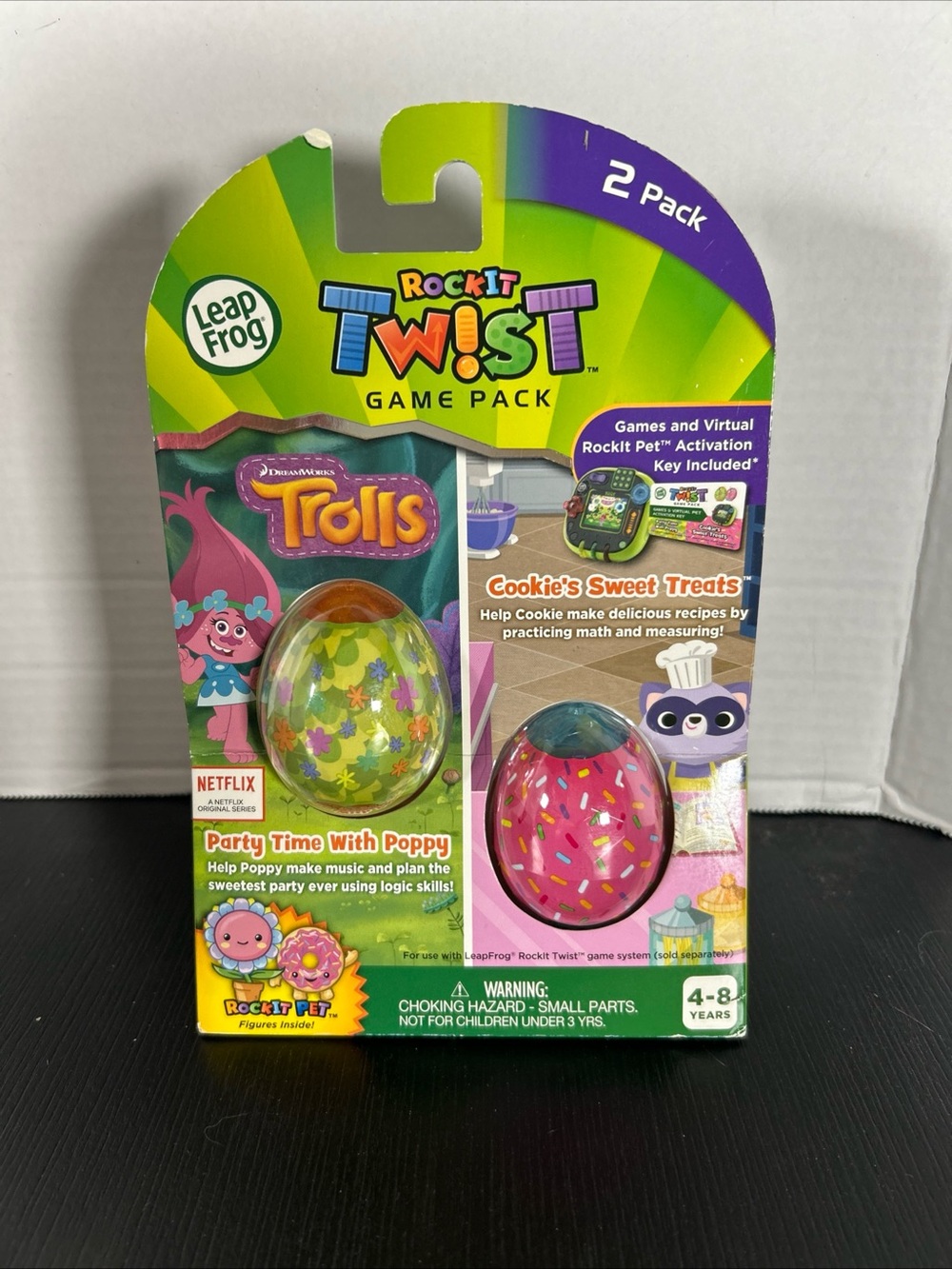 Leapfrog RockIt Twist Trolls Game Pack - Green & Pink Eggs (2-Pack) New
